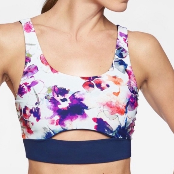 Athleta Other - Athleta Watercolor Reversible Scoop Bikini Top